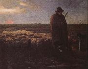Jean Francois Millet Shepherden with his sheep oil painting